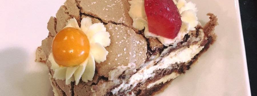 Chocolate Roulade with Raspberry Coulis