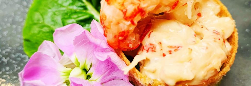 Crayfish, Wasabi Mayo and little gem