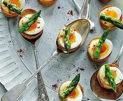 Quails Eggs on Spoons